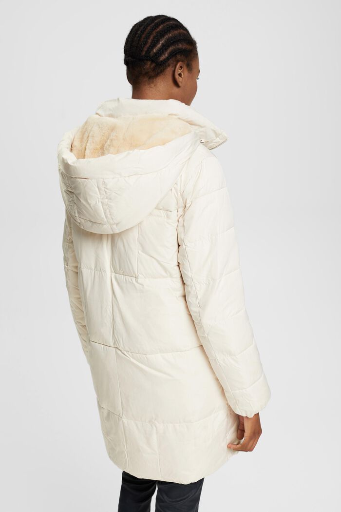 Gerecycled: gewatteerde mantel met afneembare capuchon, ICE, detail image number 3