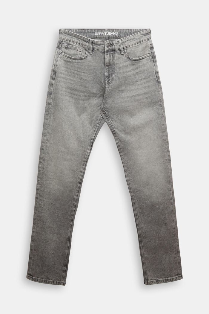 Slim fit jeans met middelhoge taille, GREY LIGHT WASHED, detail image number 7