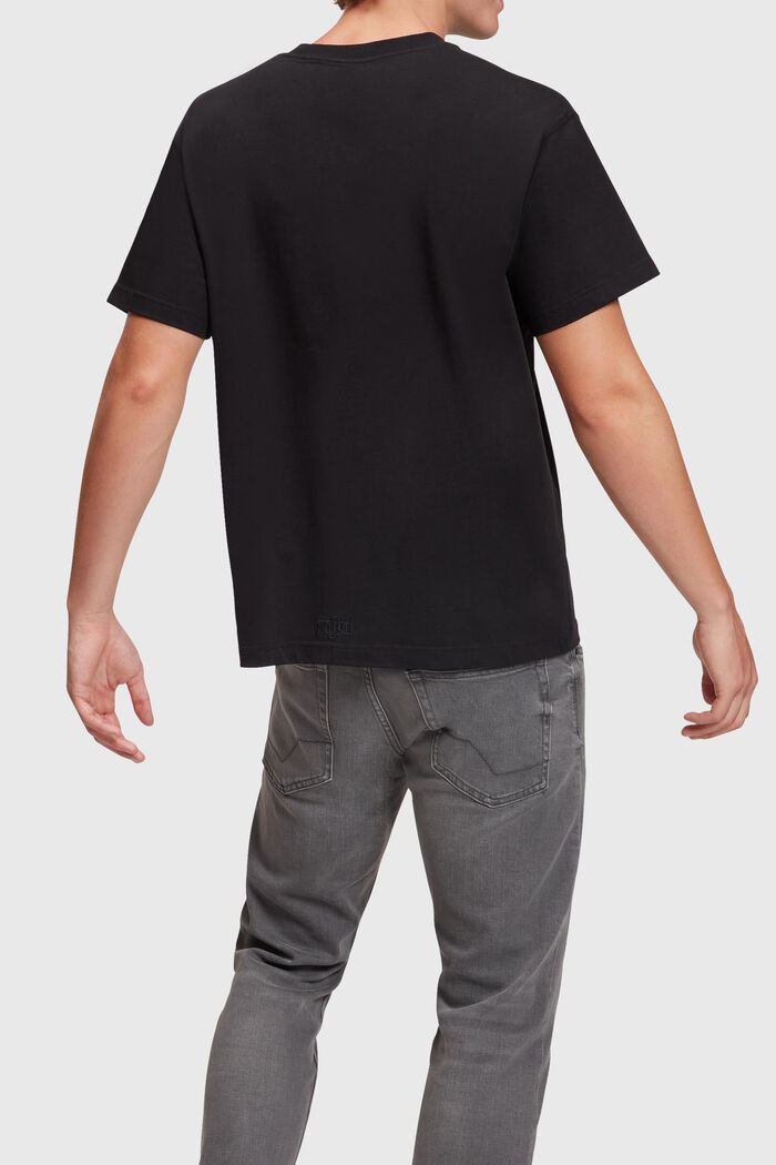 AMBIGRAM T-shirt met print op de voorkant, BLACK, detail image number 3