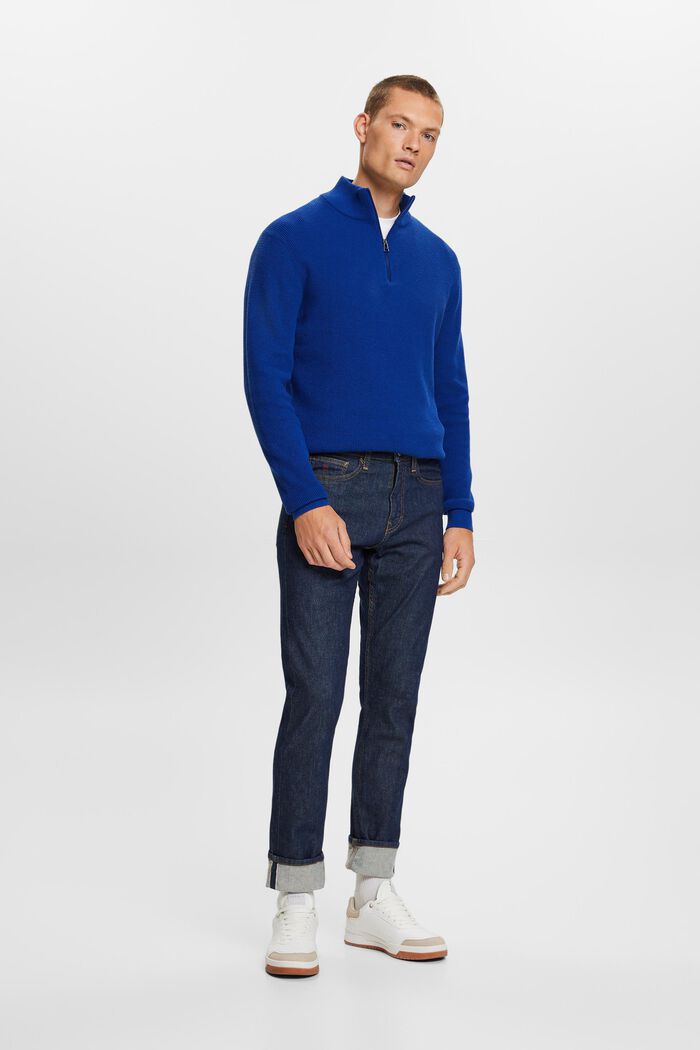 Premium slim jeans met mid rise, BLUE RINSE, detail image number 1
