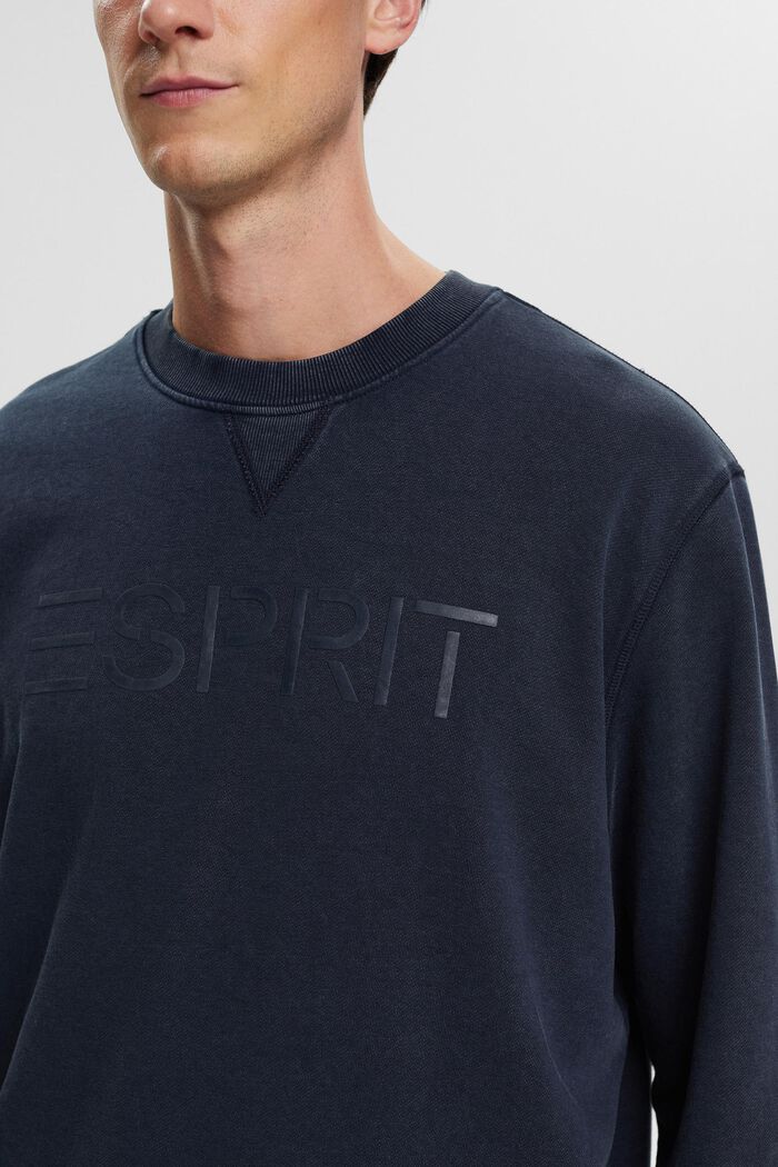 Sweatshirt met logoprint en ronde hals, NAVY, detail image number 2