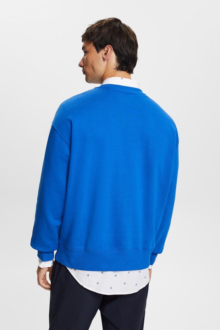 Sweatshirt met logoborduursel, BRIGHT BLUE, detail image number 3