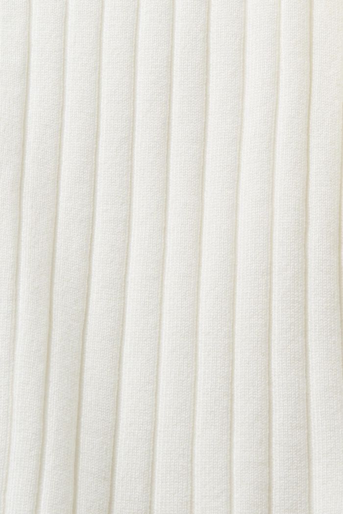 Ribgebreid vest met rits en col, OFF WHITE, detail image number 5