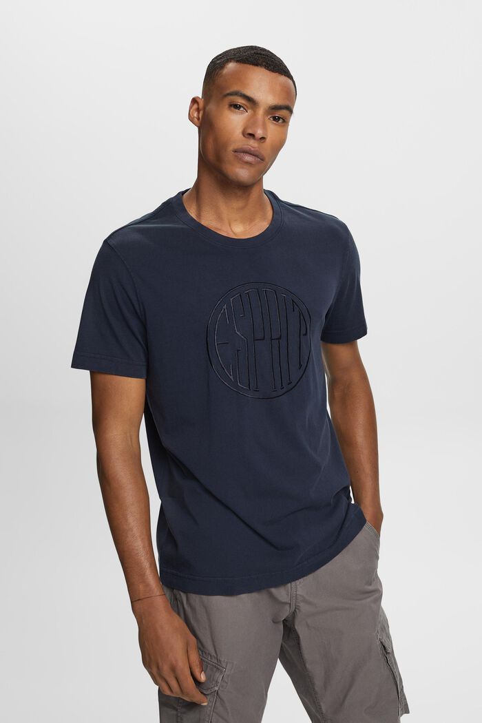 T-shirt met logo van stiksel, 100% cotton, NAVY, detail image number 0