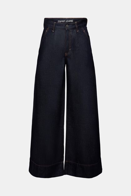 Geplooide high rise chino jeans met wijde pijpen
