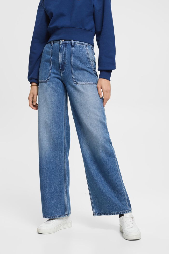 Carpenter jeans met hoge taille, BLUE MEDIUM WASHED, detail image number 0