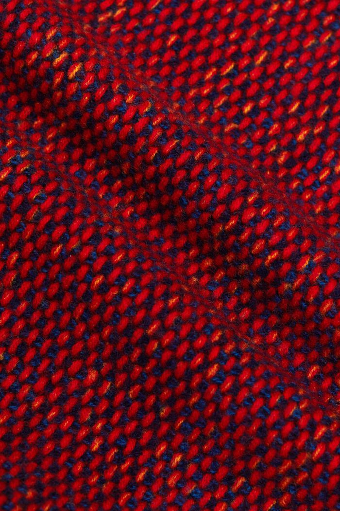 Wollen trui met ronde hals en structuur, NAVY, detail image number 5
