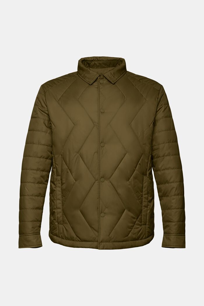 Gerecycled: gewatteerde lichte jas, DARK KHAKI, detail image number 5