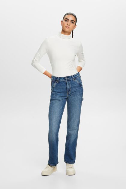 Rechte retro carpenter jeans met hoge taille
