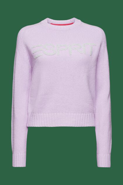 Logosweater van wol en kasjmier