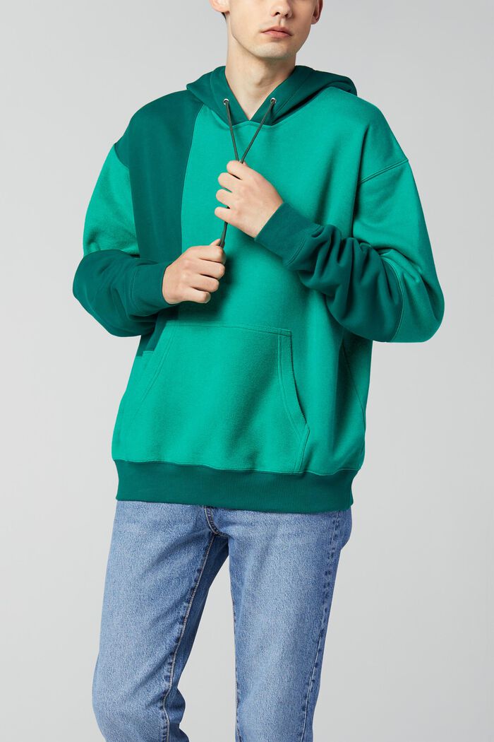 Uniseks sweatshirt met patchworklook, GREEN, detail image number 0