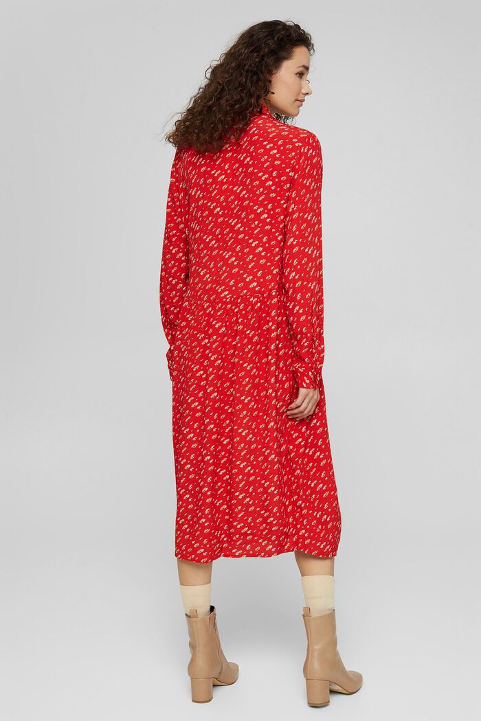 Gebloemde midi-jurk van LENZING™ ECOVERO™, RED, detail image number 2
