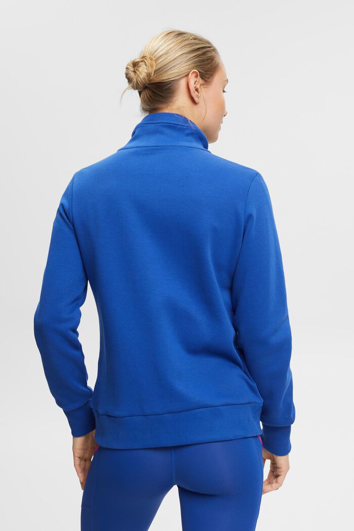 Sweatshirt met rits, katoenmix, BRIGHT BLUE, detail image number 3