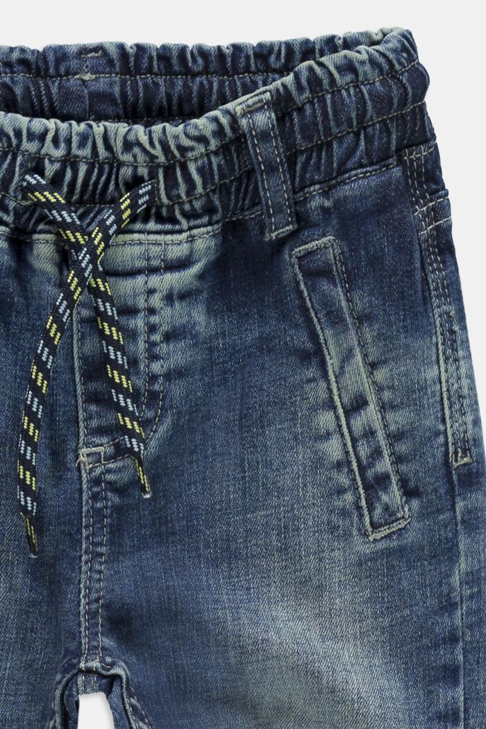 Jeans met tunnelkoord, BLUE MEDIUM WASHED, detail image number 2
