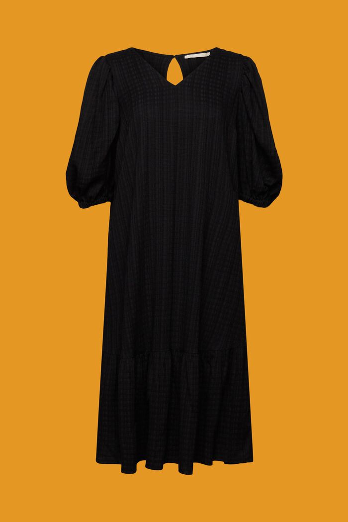 Gestructureerde midi-jurk, BLACK, detail image number 6