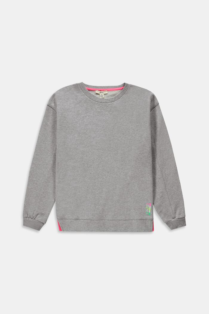 Sweatshirt met aluminiumachtige rand, LIGHT GREY, overview