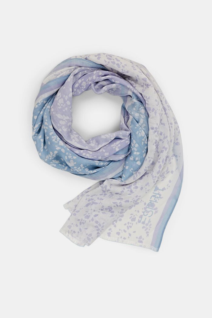 Lichte sjaal met print, LIGHT BLUE, detail image number 0