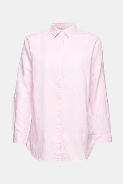 Oversized blouse van een linnenmix