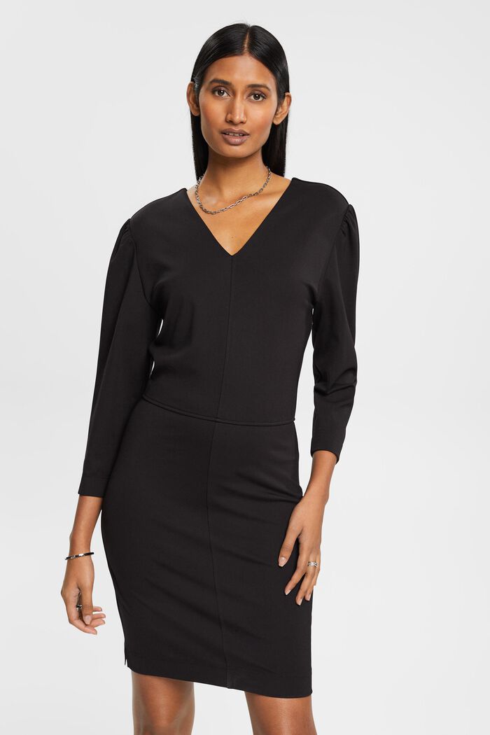 Mini-jurk met V-hals, BLACK, detail image number 0