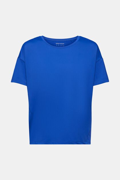 T-shirt met E-DRY, BRIGHT BLUE, overview