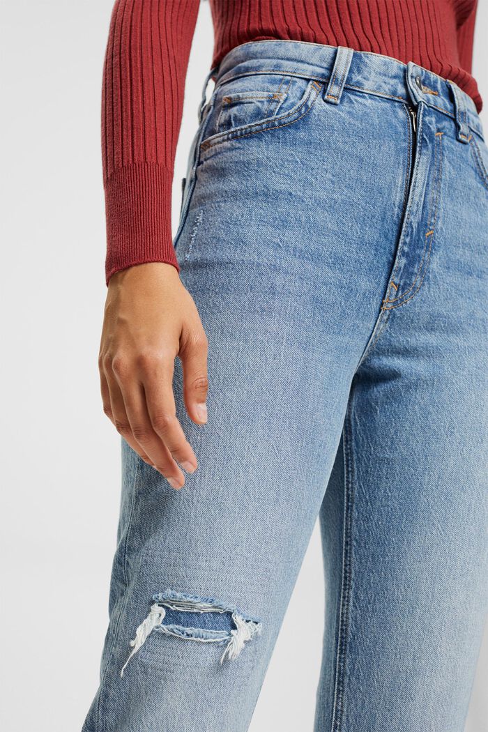 Slim fit jeans met knoopsluiting, BLUE MEDIUM WASHED, detail image number 3