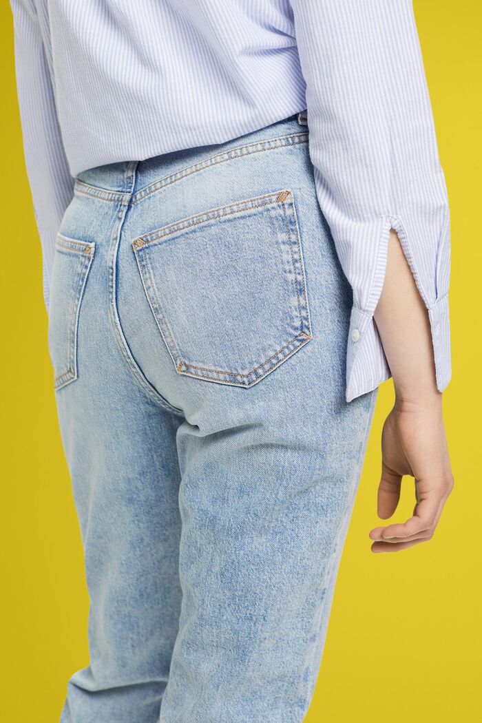 Jaren ‘90 jeans met hoge taille en gerafelde zomen, BLUE MEDIUM WASHED, detail image number 2