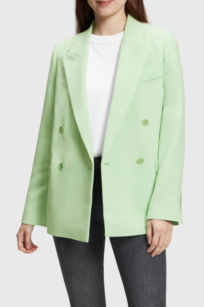 Oversized blazer met twee rijen knopen, PASTEL GREEN, overview