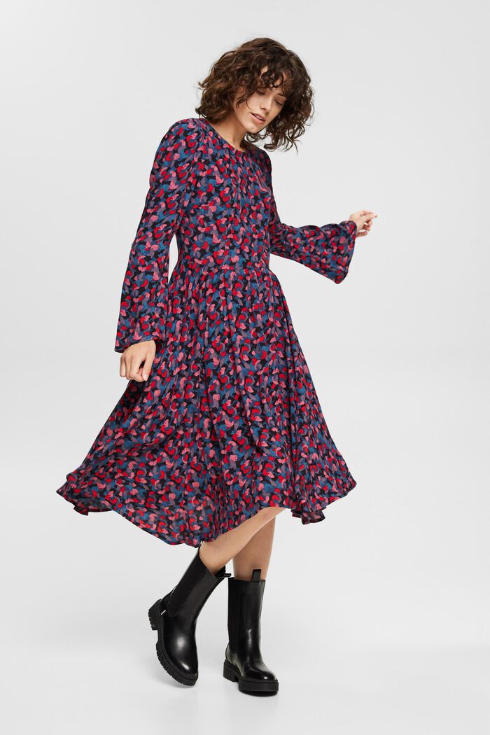 Midi-jurk met print all-over, PINK, detail image number 1