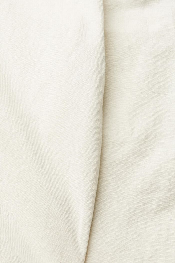 Korte broek van een linnenmix, CREAM BEIGE, detail image number 4