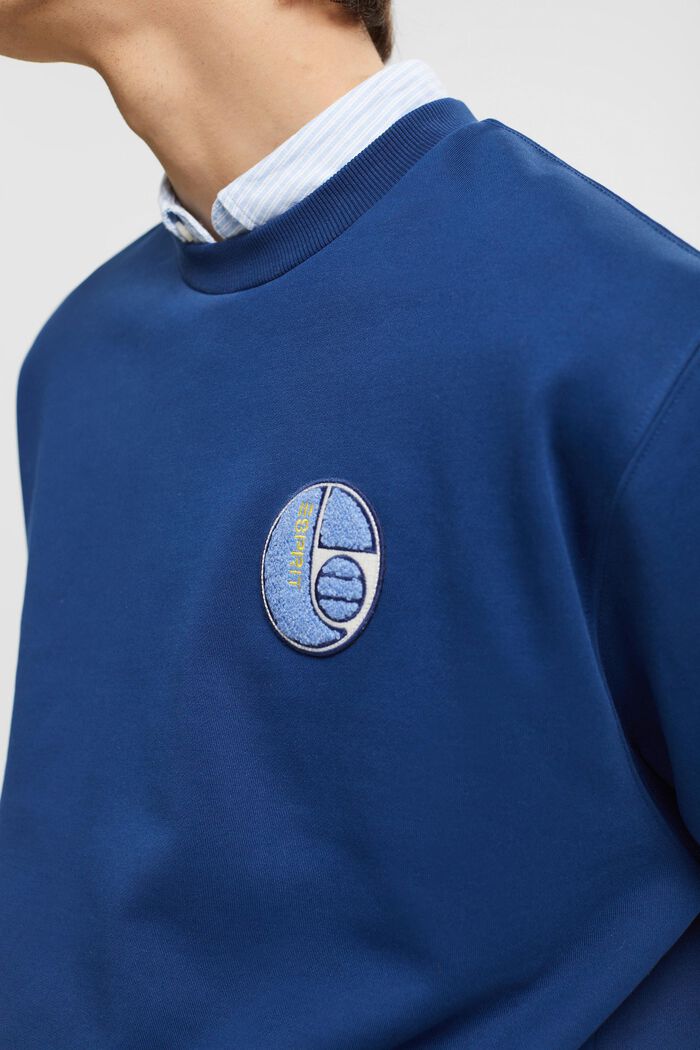 Sweatshirt met patch in collegestijl, INK, detail image number 2