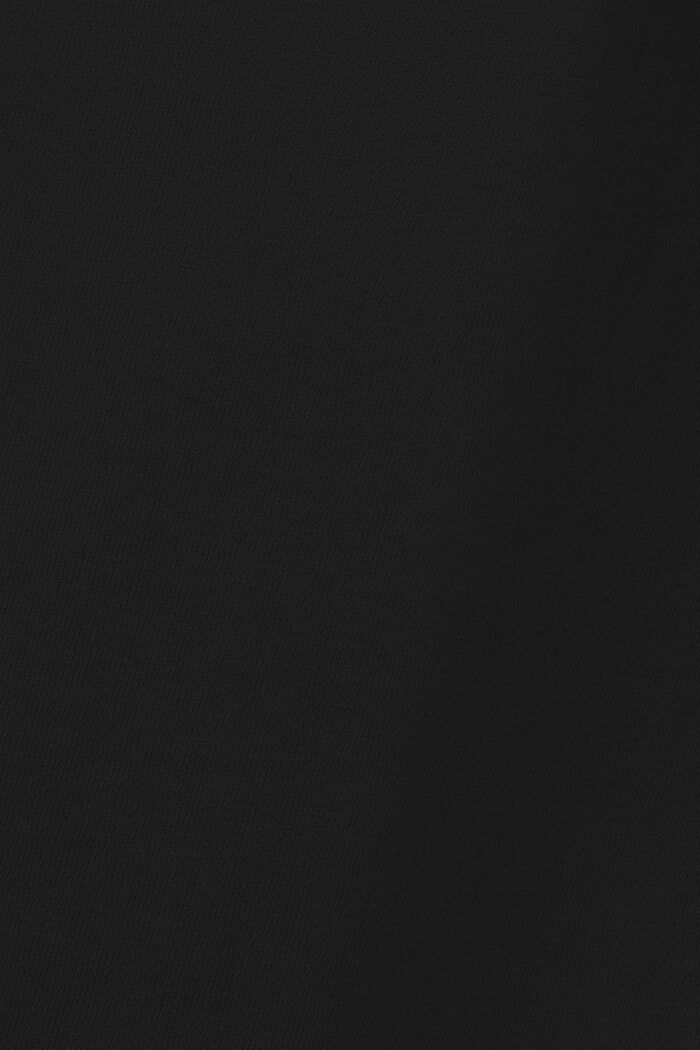 Uniseks logo-sweatshirt van katoenen fleece, BLACK, detail image number 5