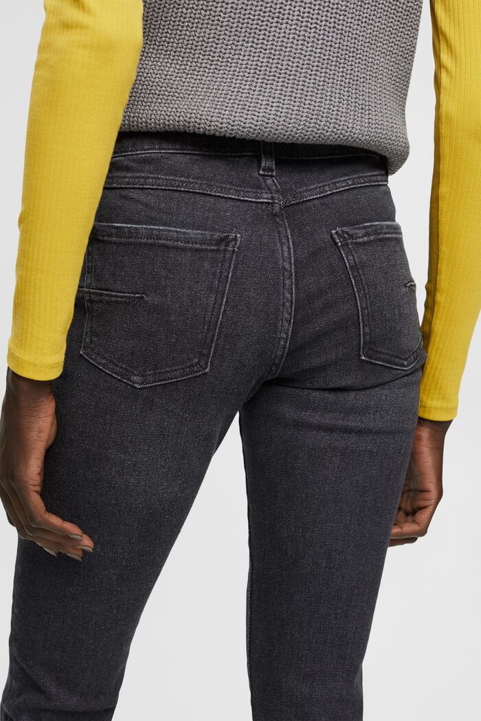 Mid-rise slim fit jeans met knopen, BLACK MEDIUM WASHED, detail image number 4