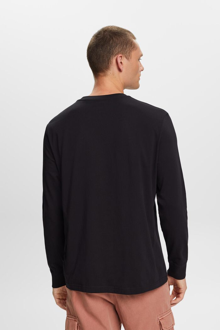 Jersey longsleeve, 100% katoen, BLACK, detail image number 3