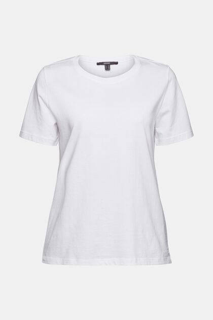 Basic shirt van 100% biologisch katoen, WHITE, overview