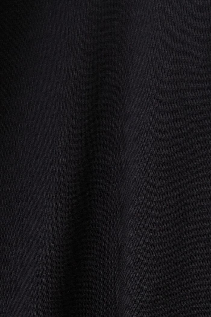 T-shirt van pima katoen-jersey met ronde hals, BLACK, detail image number 5