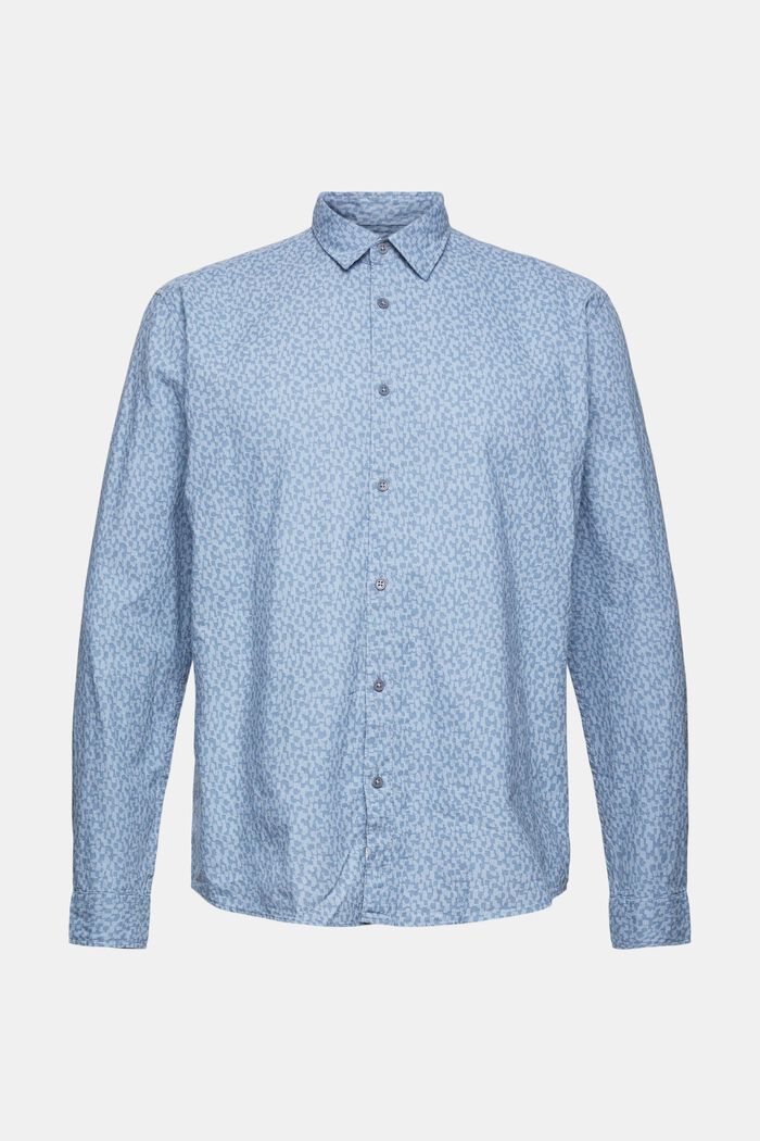 Met linnen: overhemd met print, BLUE, overview