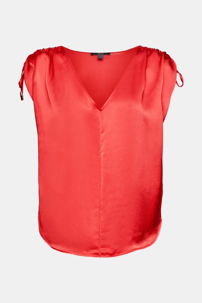 Shirt van een materiaalmix met LENZING™ ECOVERO™, RED, overview