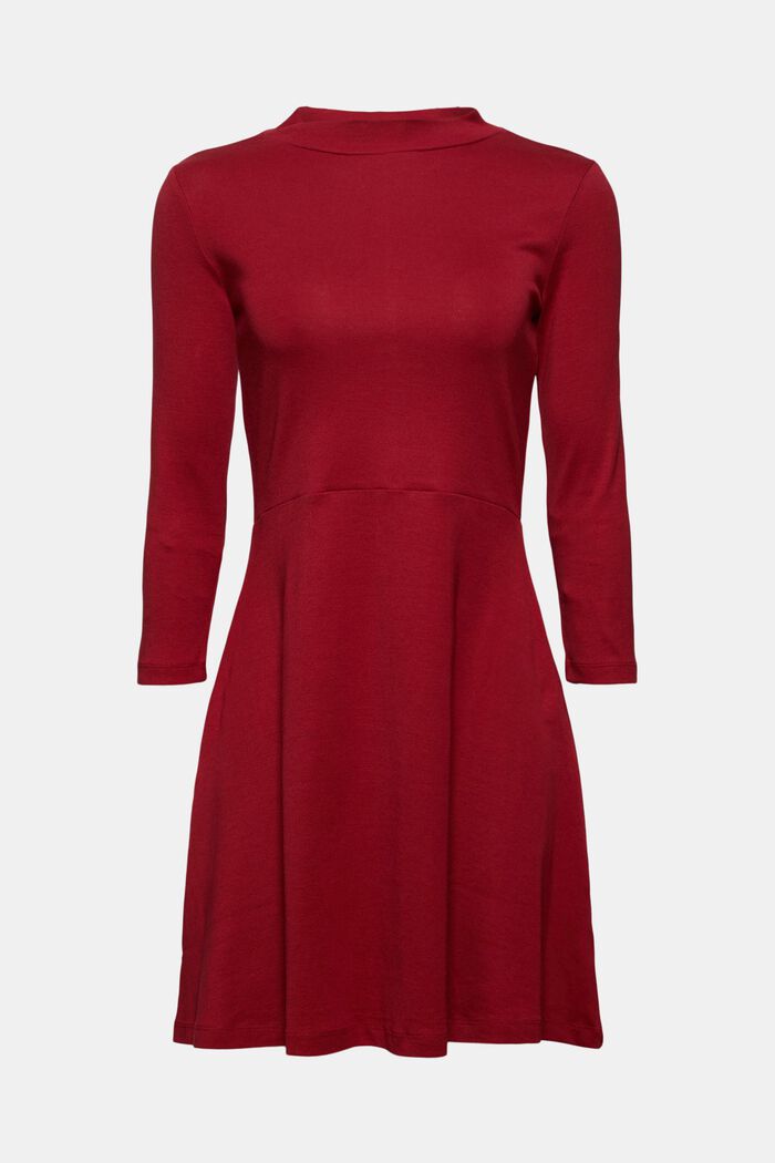 Jersey jurk van 100% biologisch katoen, DARK RED, detail image number 5