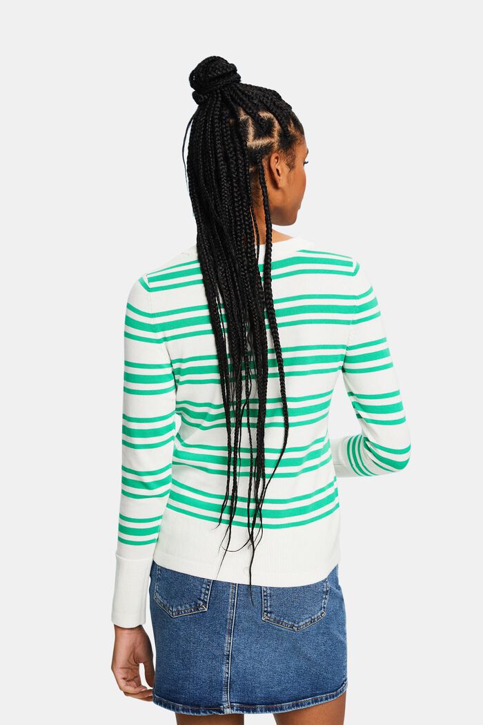 Sweatshirt met ronde hals en strepen, GREEN, detail image number 2