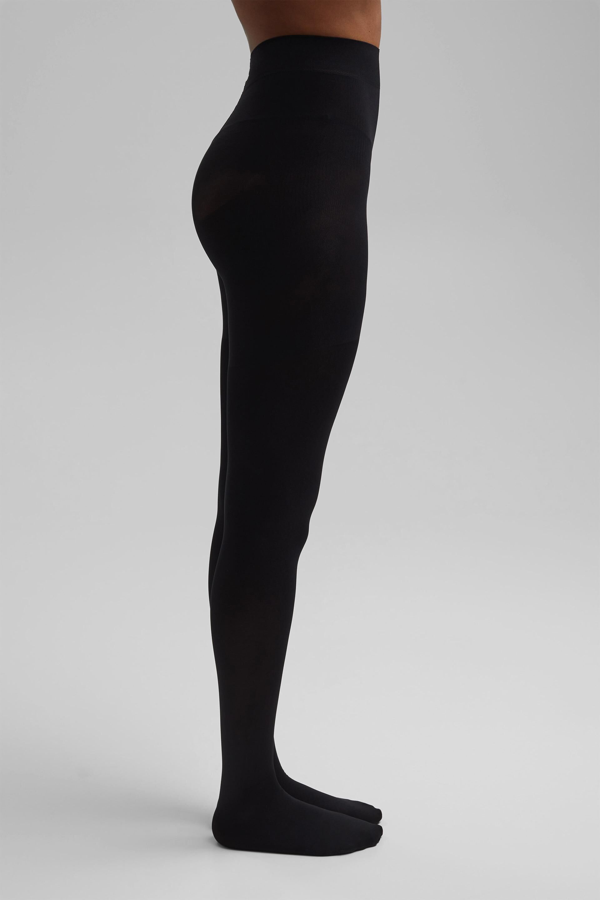 Dames Kleding voor voor Beenmode voor Kousen en pantys Panty In Melange-look in het Zwart Esprit Met Wol 