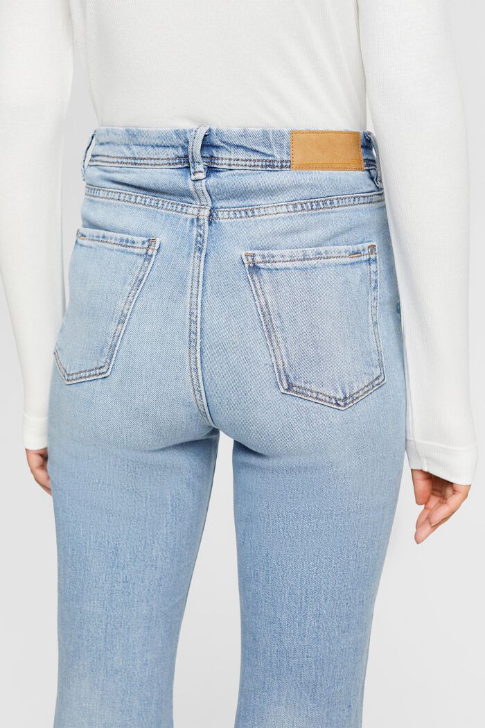 Flared jeans met hoge taille, BLUE MEDIUM WASHED, detail image number 4
