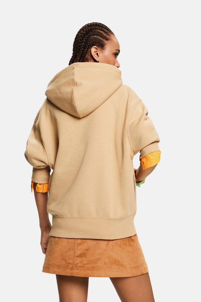 Uniseks hoodie van fleece met logo, BEIGE, detail image number 3
