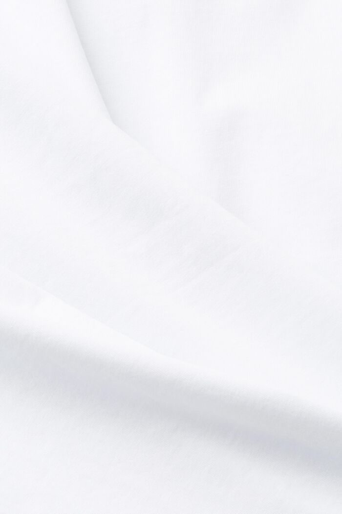 T-shirt van duurzaam katoen met borstprint, WHITE, detail image number 5