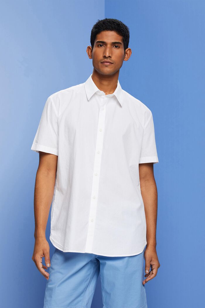 Buttondown-overhemd met korte mouwen, WHITE, detail image number 0