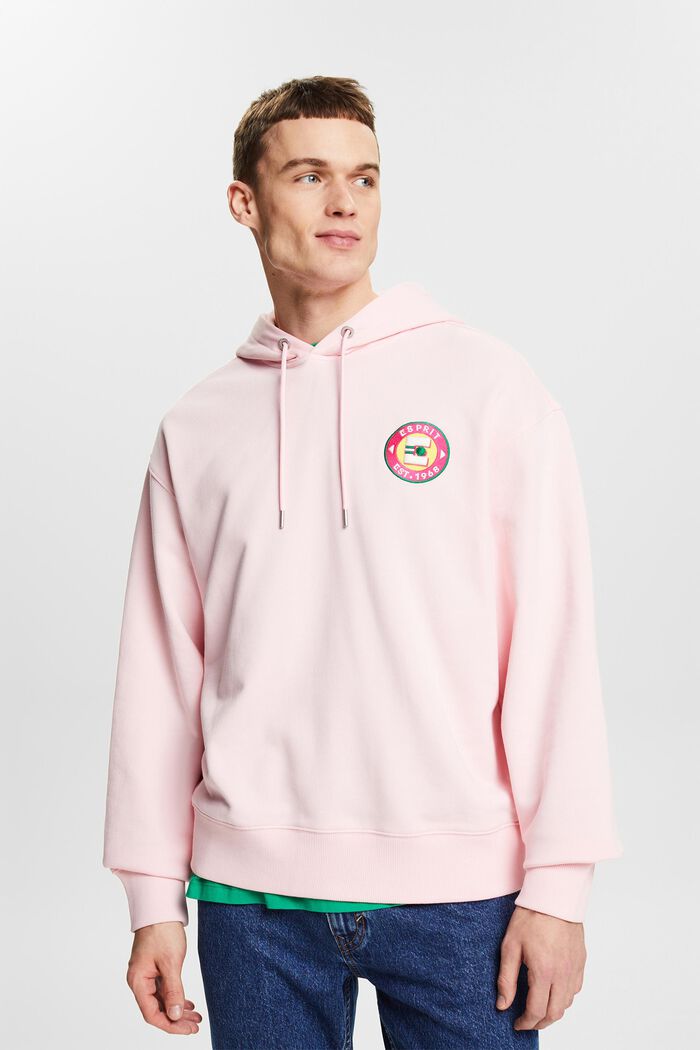 Katoenen hoodie met logo, PASTEL PINK, detail image number 0