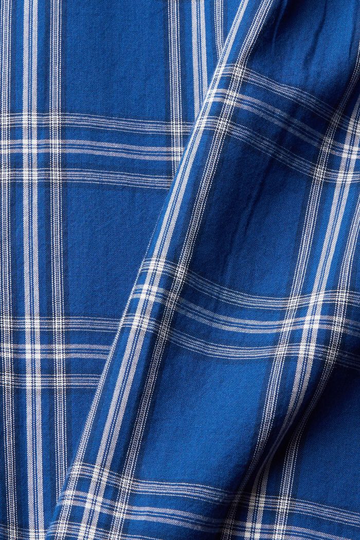 Geruite overhemdblouse met buttondownkraag, BLUE, detail image number 5