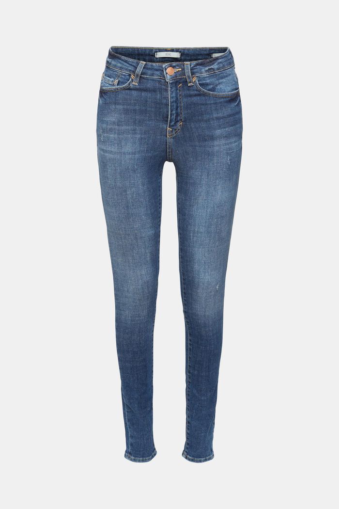 Skinny jeans, BLUE DARK WASHED, detail image number 6
