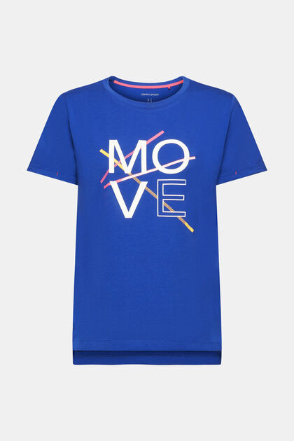 Sportief katoenen T-shirt, BRIGHT BLUE, overview