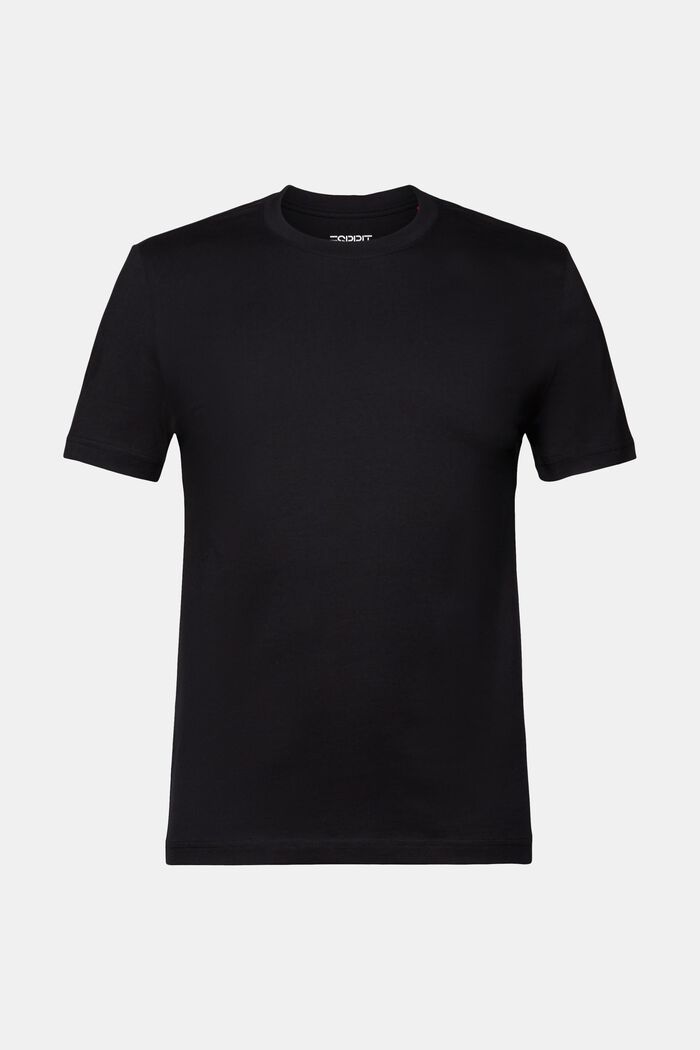 T-shirt van pima katoen-jersey met ronde hals, BLACK, detail image number 6