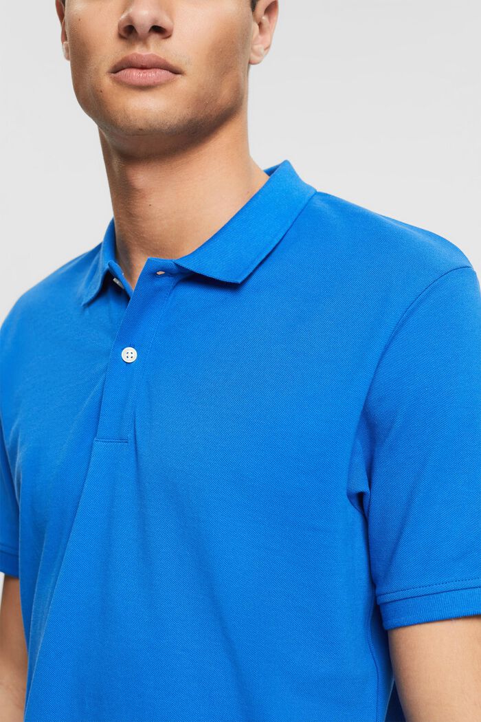 Poloshirt van katoen, BRIGHT BLUE, detail image number 1
